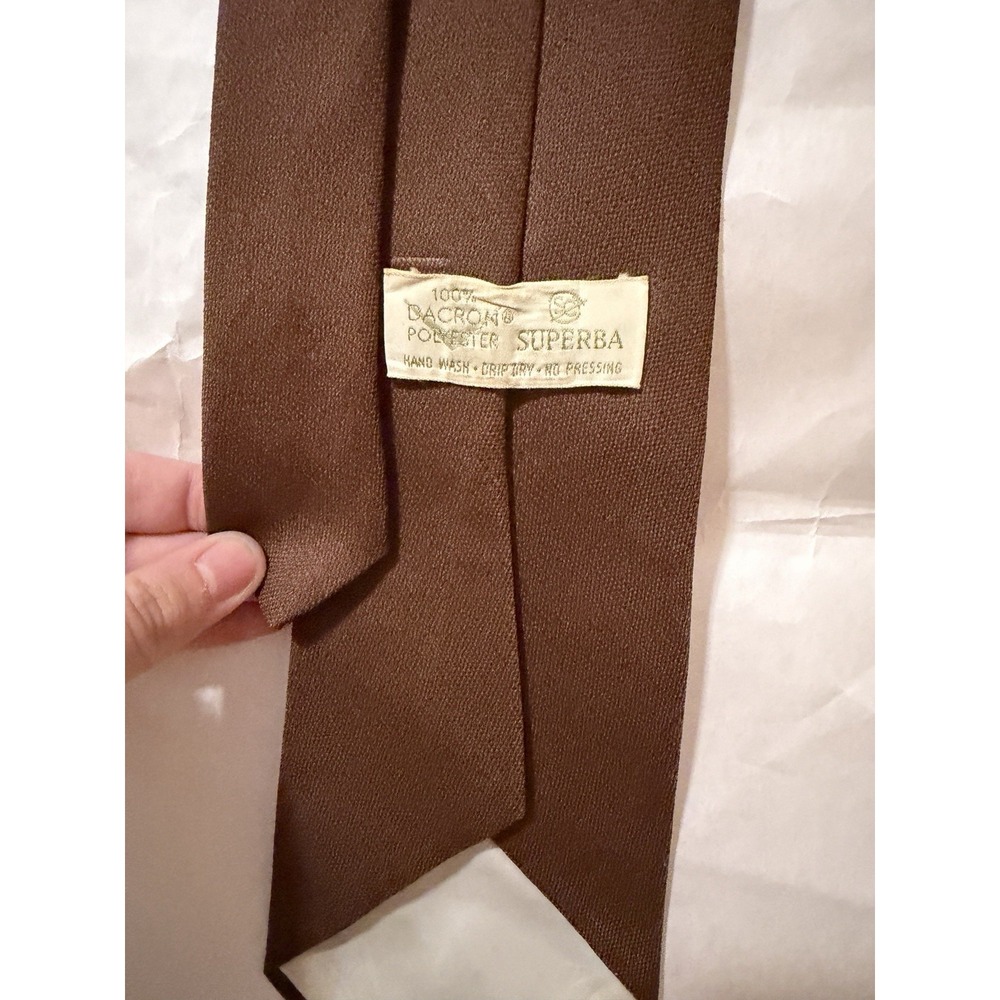 Superba necktie made of 100% Dacron polyester Brown 54in